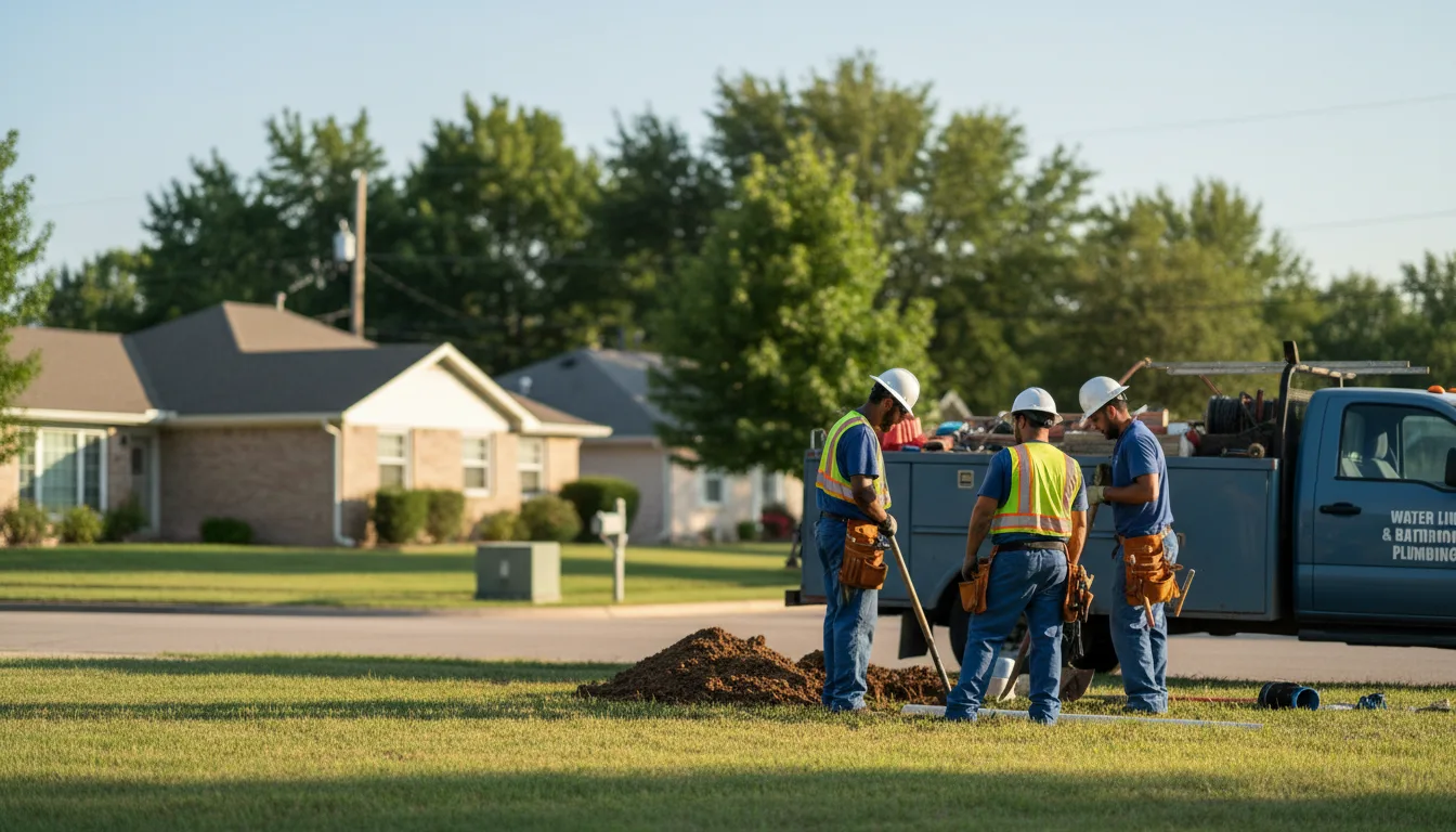 Residential water line and bathroom plumbing service in Reno, OH